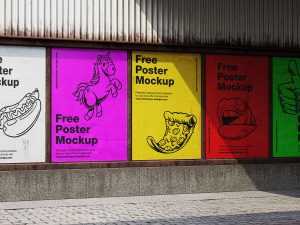 Posters in metal frame mockup - Instant Download