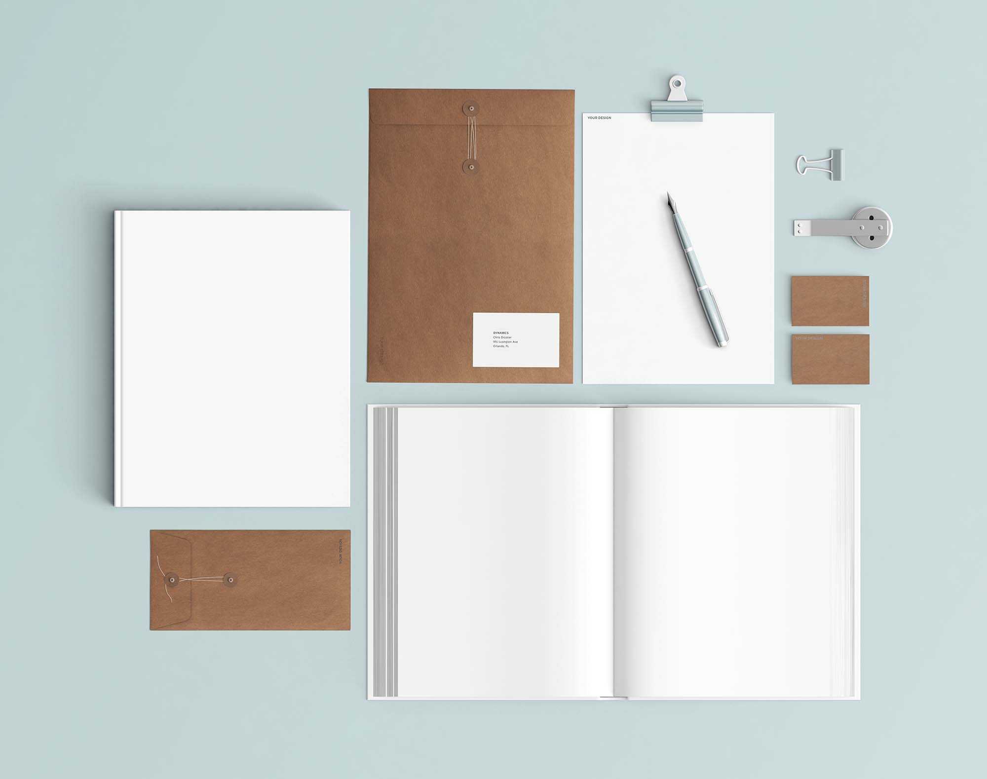 PowderBlue Free Stationery Mockup (PSD)