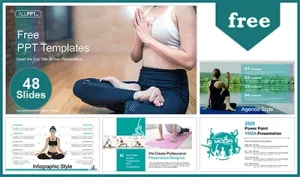 Practicing Yoga Lesson PowerPoint Templates