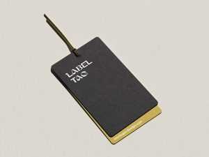 Premium clothing label tag mockup