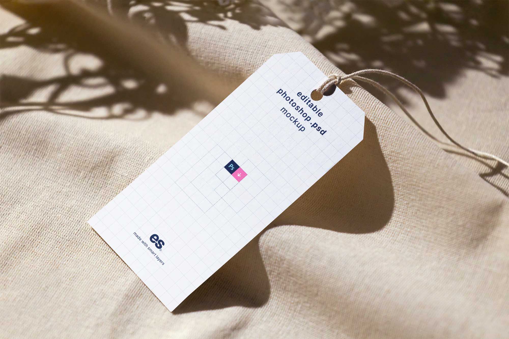 Price Tag with String Mockup (PSD)