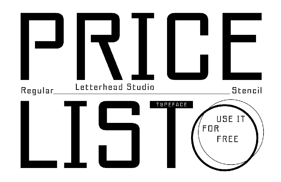 Pricelist™ Typeface