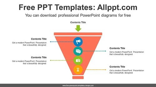 Progress Circles Funnel PowerPoint Diagram
