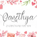 Qanethya Calligraphy Font - Fonte Grátis Qanethya Calligraphy Font