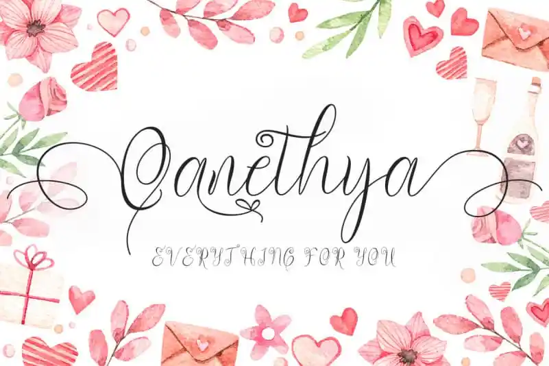 Qanethya Calligraphy Font