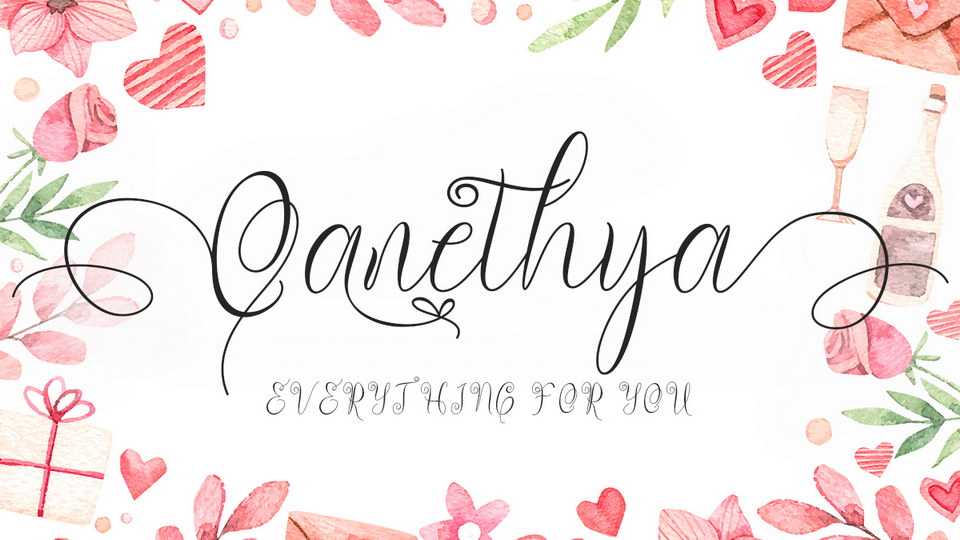 Qanethya Script Font › Fontesk
