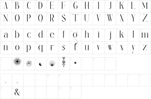 Mapa de caracteres da fonte Qe Laurenty Font | 1001 Free Fonts