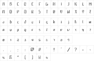 Mapa de caracteres da fonte Qebrada Font | 1001 Free Fonts