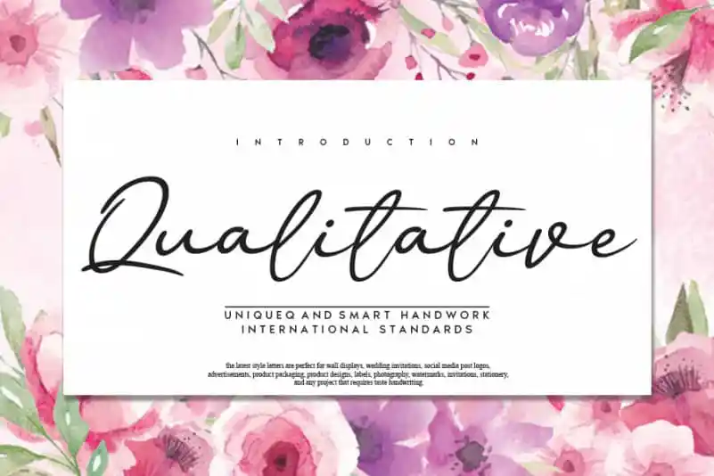 Qualitative Handwritten Font