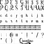 Mapa de caracteres da fonte Quantine Font
