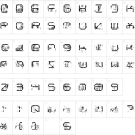 Mapa de caracteres da fonte R 2014 Font