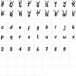 Mapa de caracteres da fonte Rabbit Dream Font