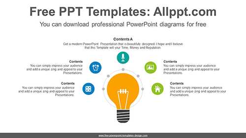 Radial bulb PowerPoint Diagram Template