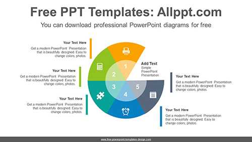 Radial doughnuts PowerPoint Diagram Template