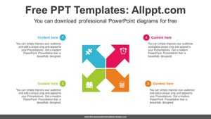 Radial Four Arrow PPT Diagram