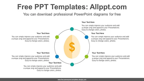 Radial gold egg PowerPoint Diagram Template