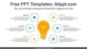 Radial light bulb PowerPoint Diagram Template