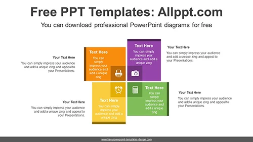 Radial rectangles PowerPoint Diagram