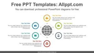 Radial six circles PowerPoint Diagram Template
