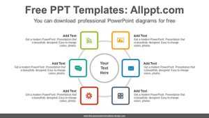 Radial square PowerPoint Diagram Template