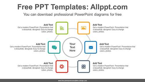 Radial square PowerPoint Diagram Template