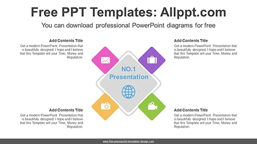 Radial Square PowerPoint Diagram Template