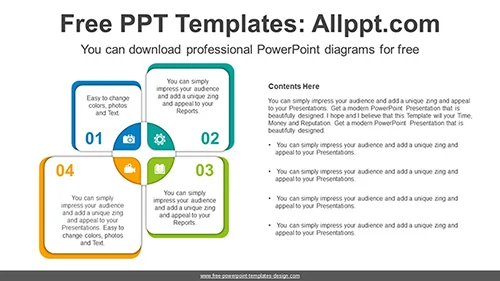 Radial Square PowerPoint Diagram