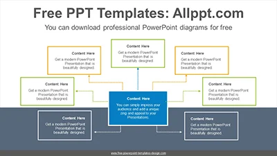 Radial text boxes PowerPoint Diagram Template