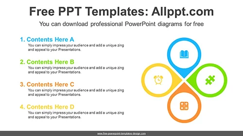 Radial Water Drop PowerPoint Diagram