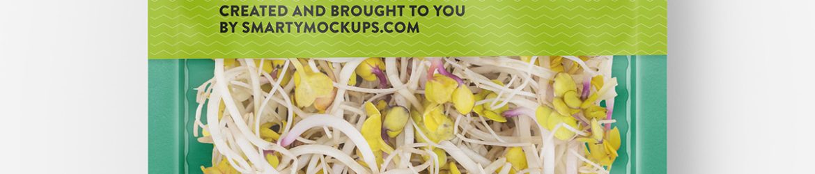 Radish sprouts tray mockup