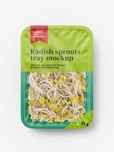 Radish sprouts tray mockup