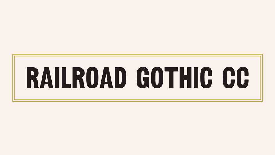 Railroad Gothic CC Font › Fontesk