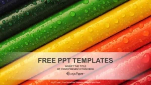 Rain Drops On Colored Pencils PowerPoint Templates