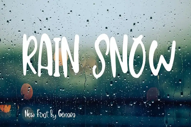 Rain Snow Brush Font
