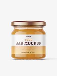 Raw honey jar mockup