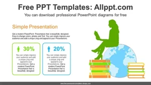 Reading-Book Woman PowerPoint Diagram
