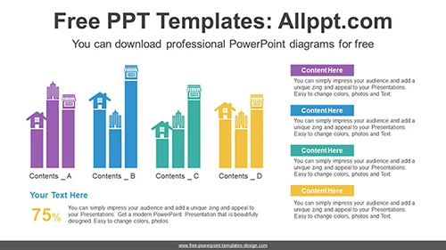 Real Estate Grouped Column Chart PPT Diagram