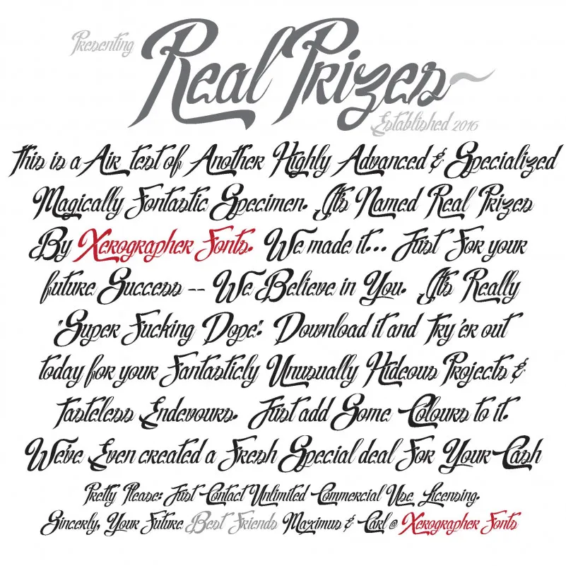 Real Prizes Font