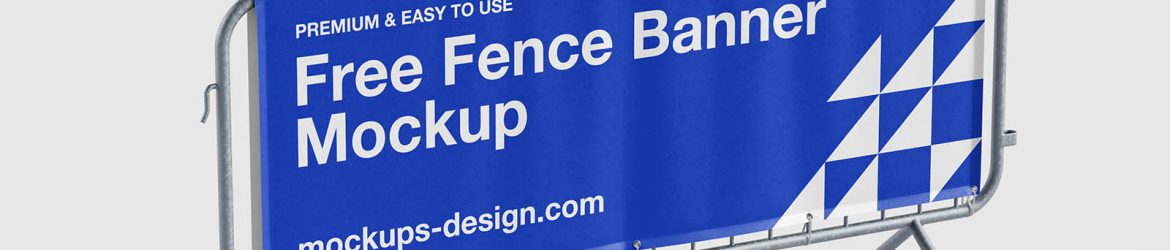 Realistic fence banner mockup - Instant Download