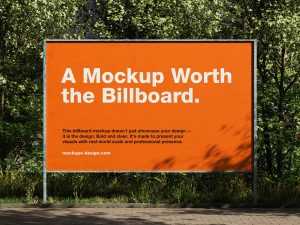 Realistic outdoor billboard mockup