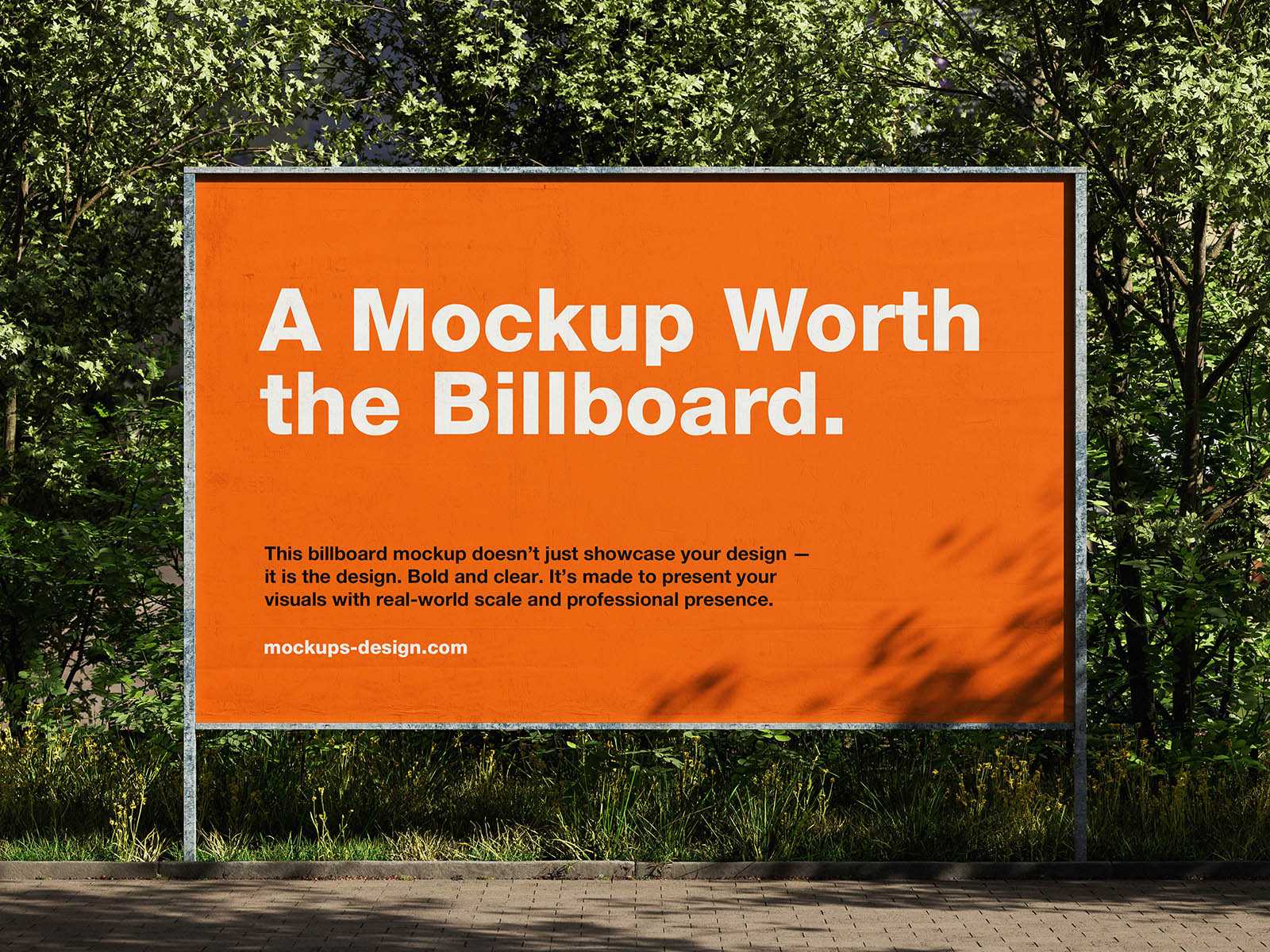 Realistic outdoor billboard mockup
