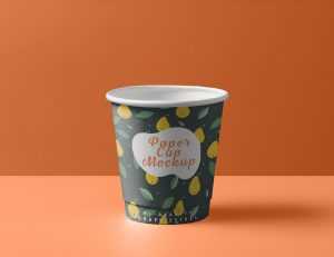 Realistic Paper Cup Mockup