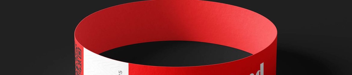 Realistic paper wristband mockup