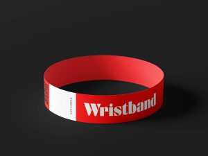 Realistic paper wristband mockup