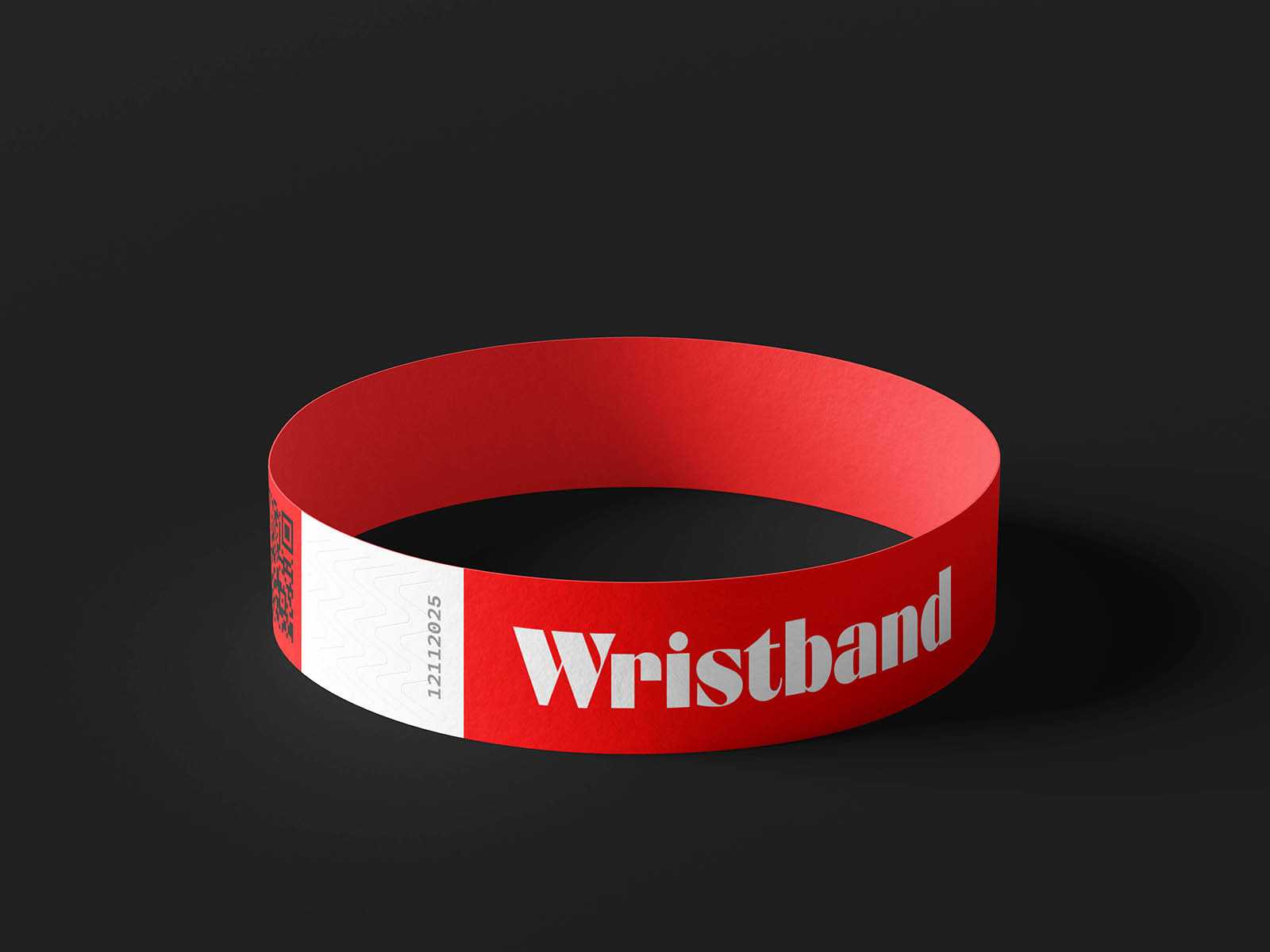 Realistic paper wristband mockup