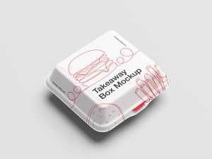 Realistic takeaway box mockup