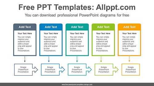 Rectangle Banner Flow PowerPoint Diagram
