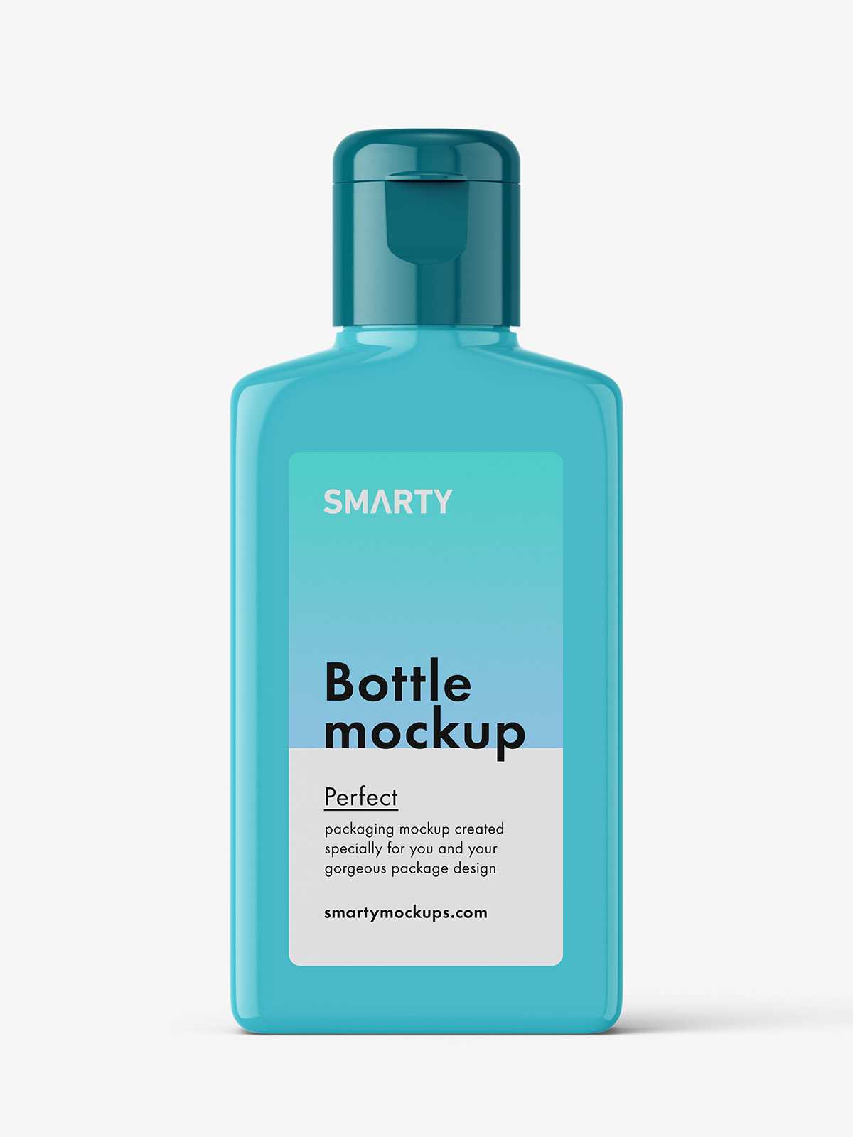 Rectangle bottle with flip top cap mockup