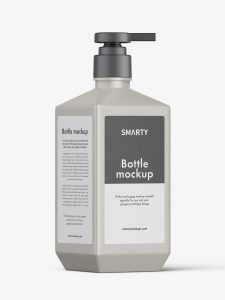 Rectangle bottle with pump mockup