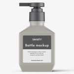 Rectangle bottle with pump mockup